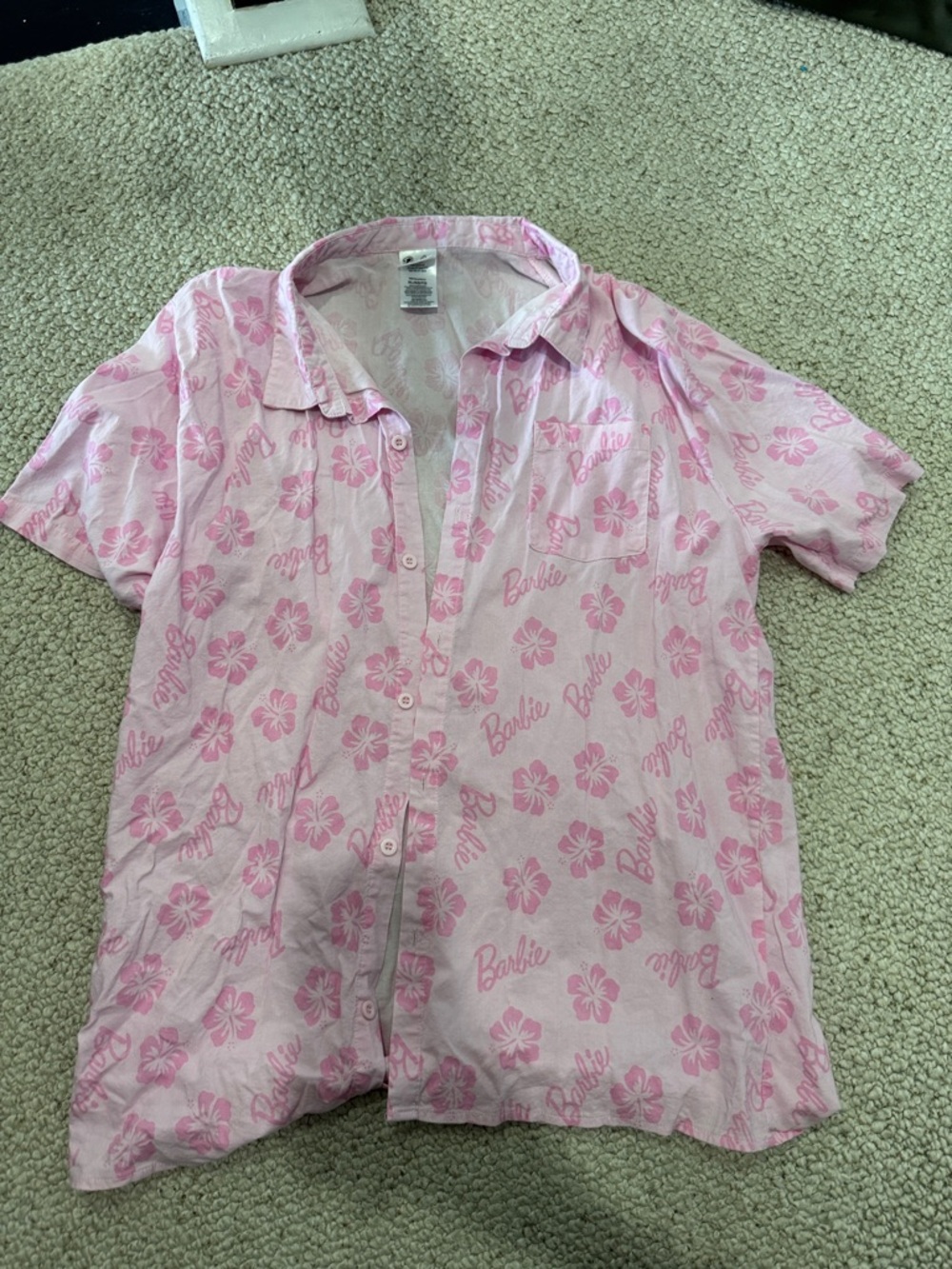 Barbie Light Pink Floral Nightshirt with Logo